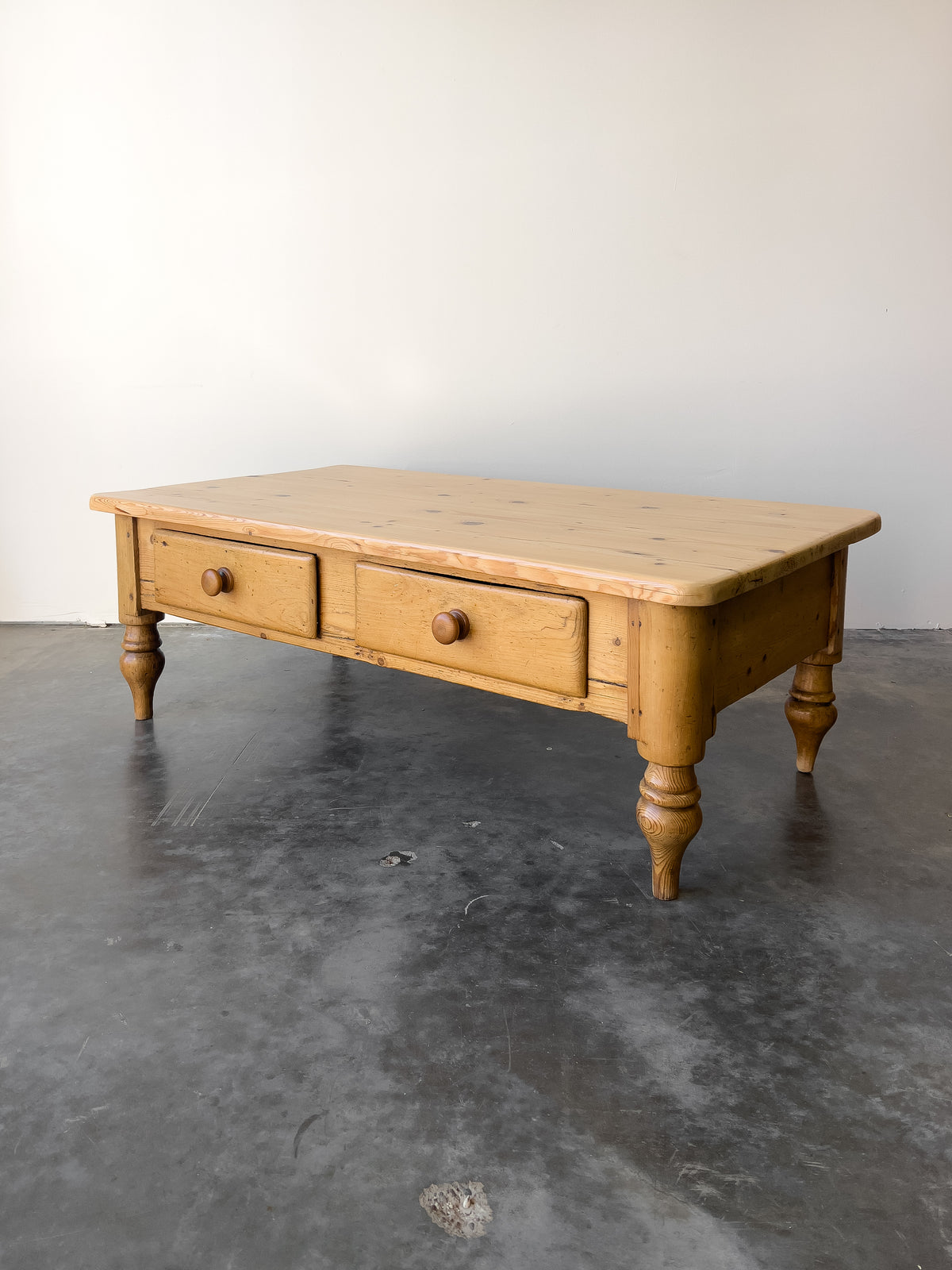 Antique English Pine Coffee Table with Reclaimed Top