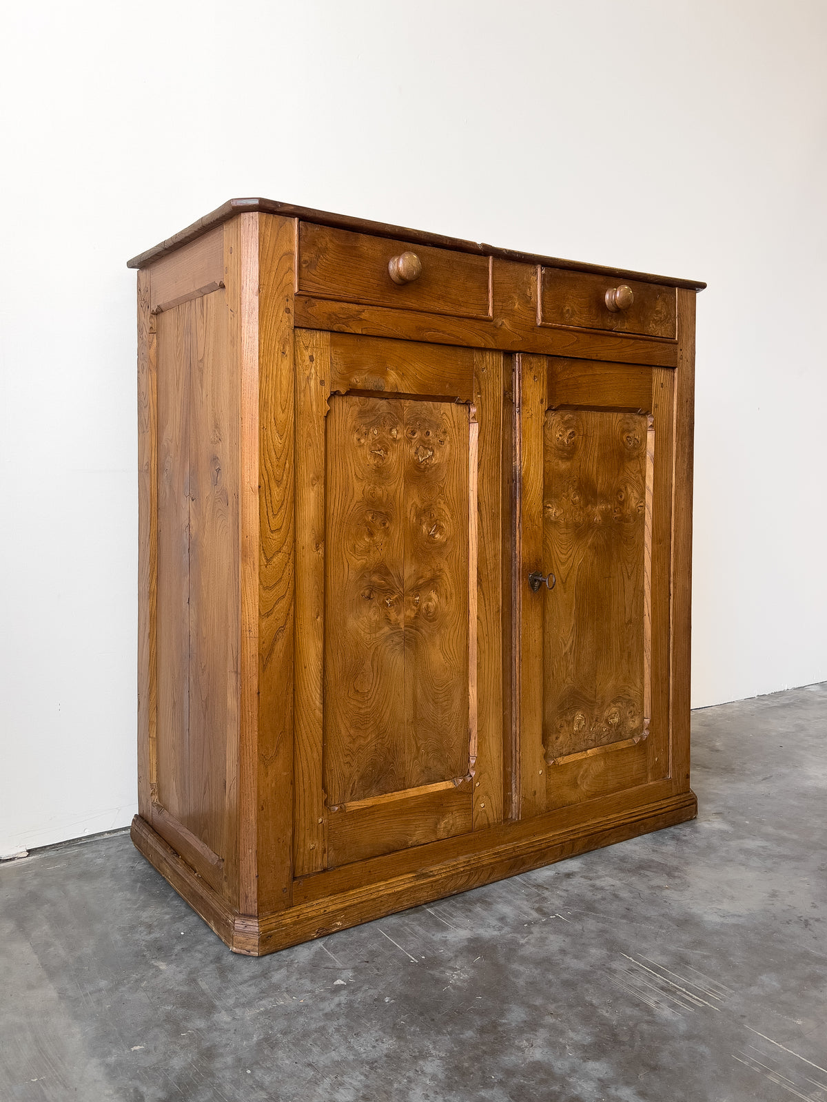 Antique Late 19th Century French Elm Cupboard