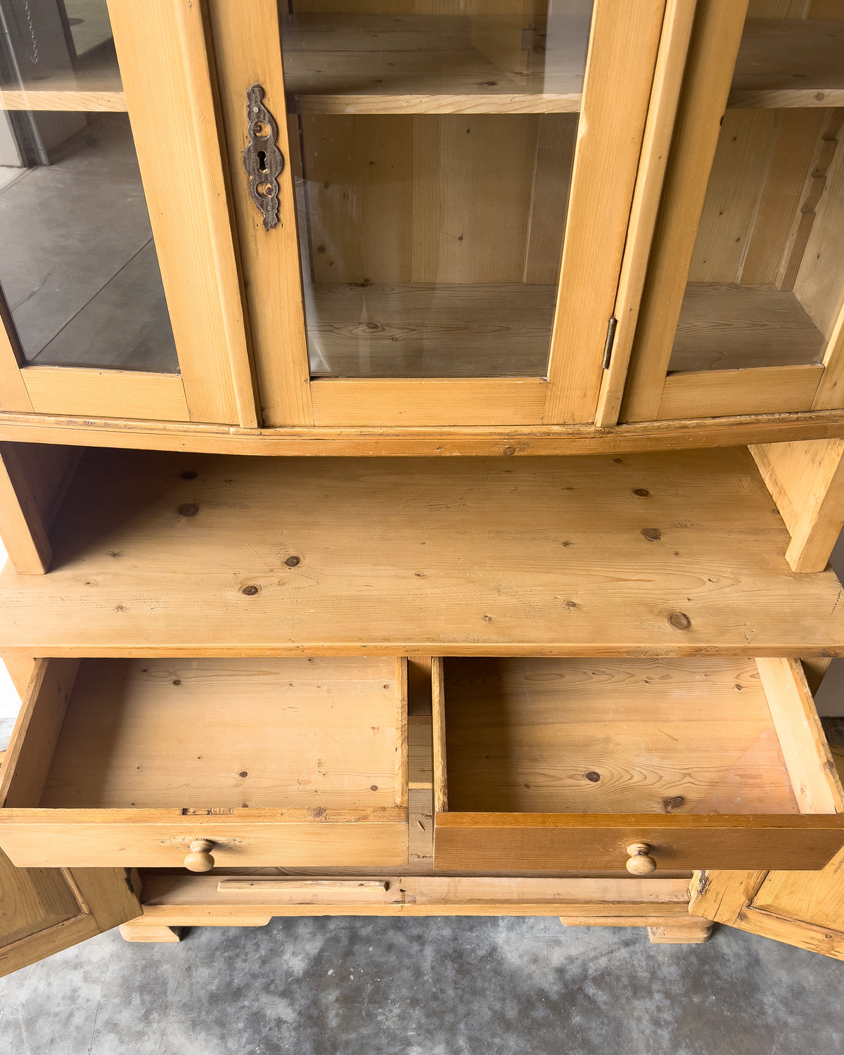 Antique European Pine Hutch