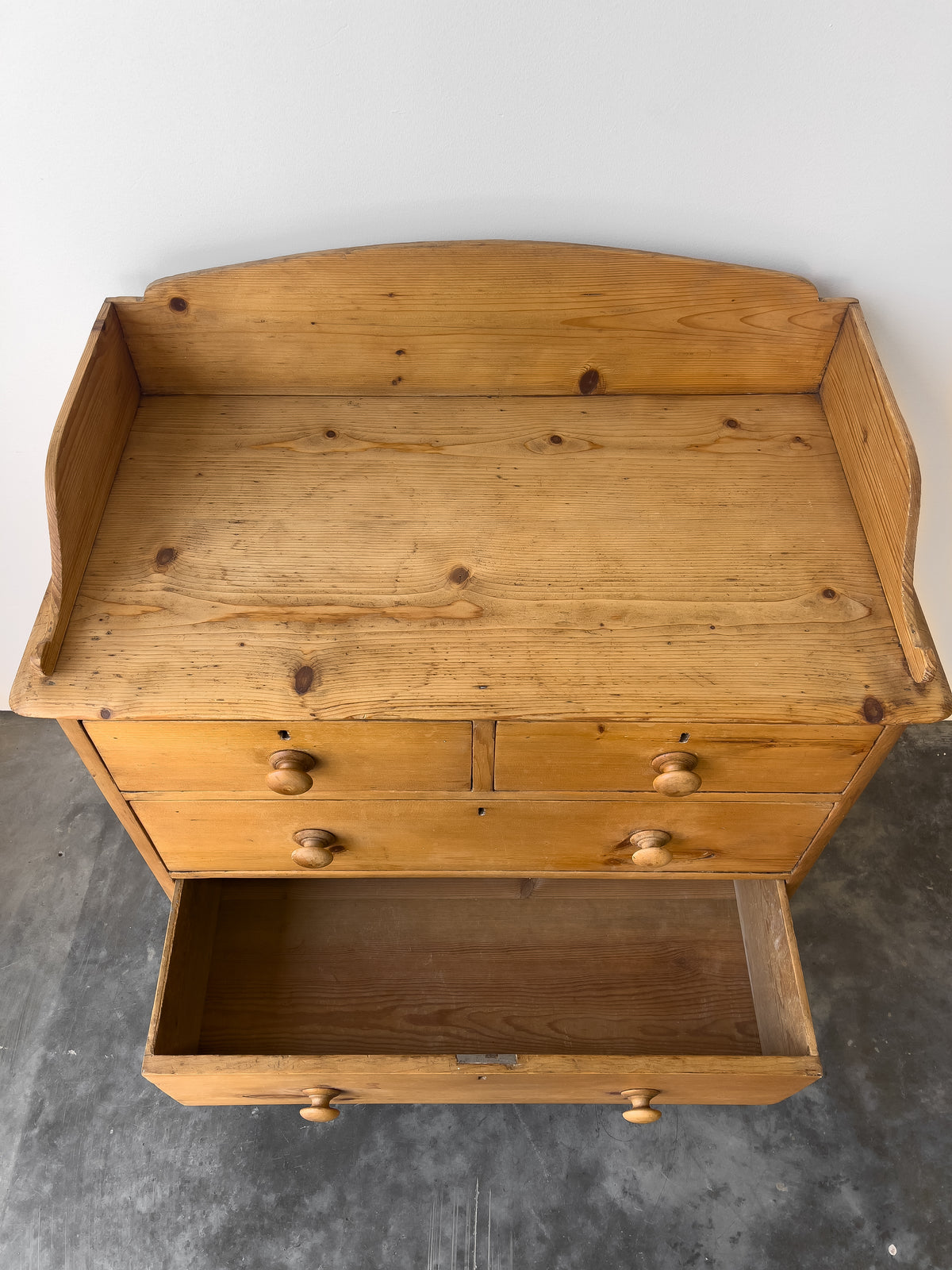 Antique Chest of Drawers | Dresser with Gallery Back