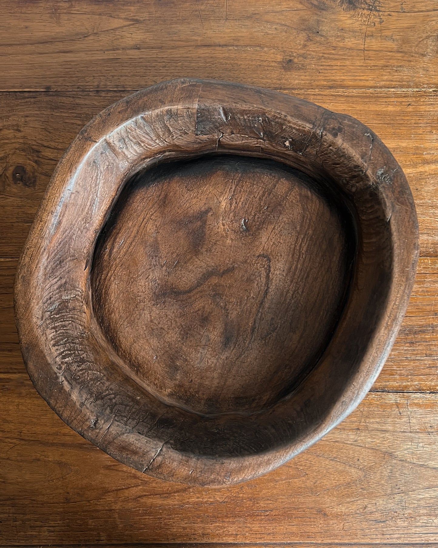 Vintage Large Wood Dough Bowl
