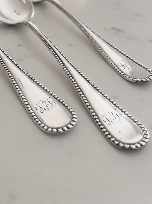 Individual Silver Beaded Edge Serving Spoon