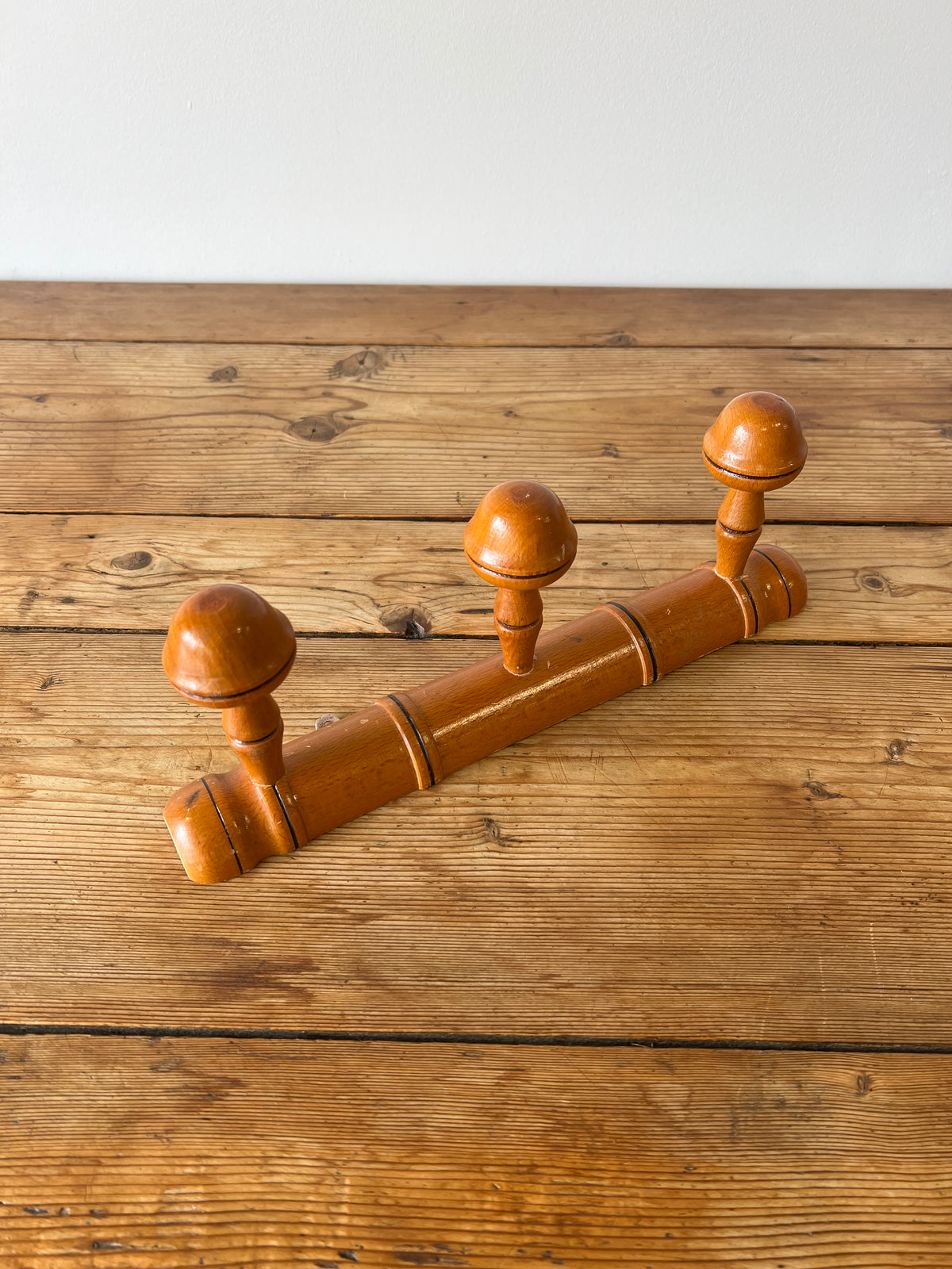 Vintage French Oak Bobbin Hooks