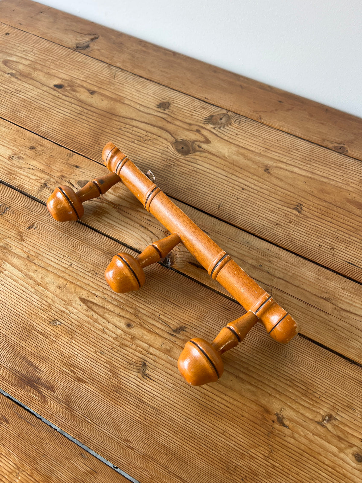 Vintage French Oak Bobbin Hooks