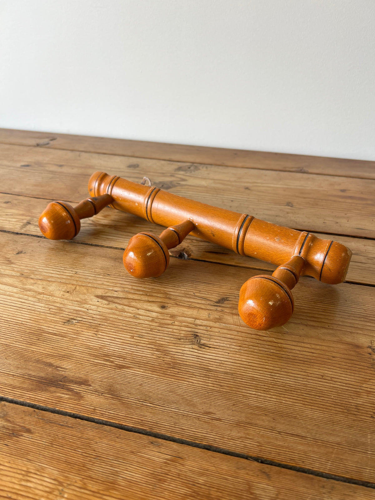 Vintage French Oak Bobbin Hooks