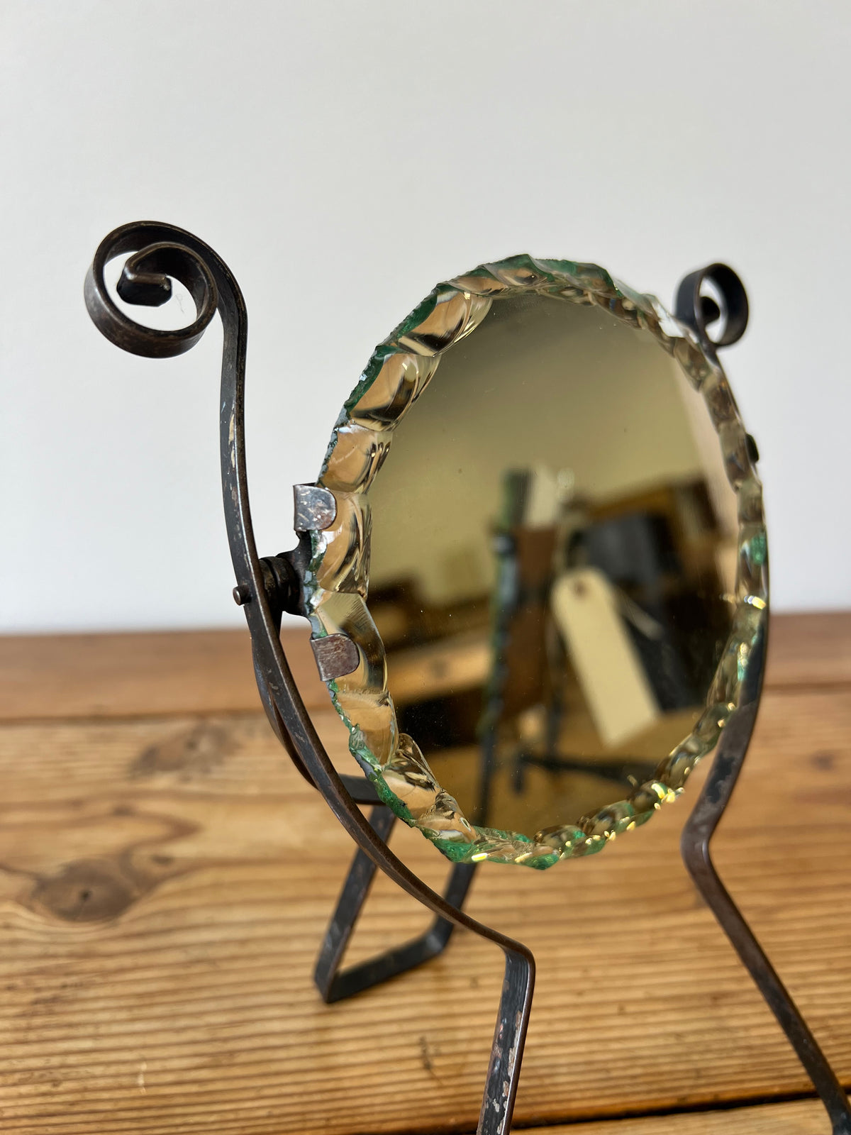 Antique Round Vanity Mirror