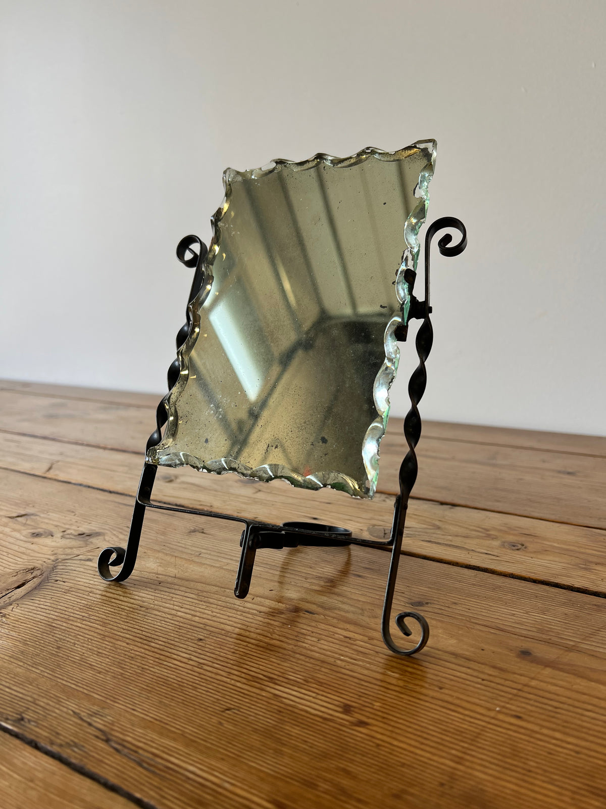 Antique Rectangular Mirror with Stand