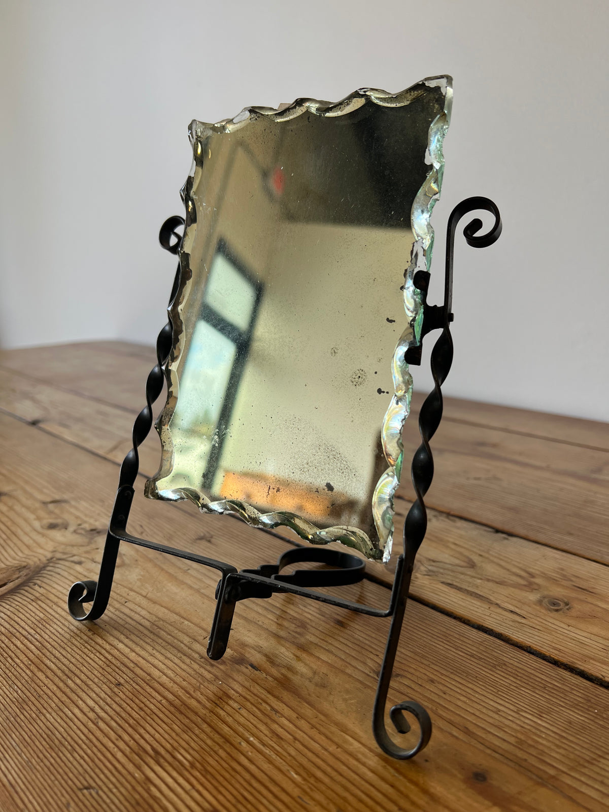 Antique Rectangular Mirror with Stand