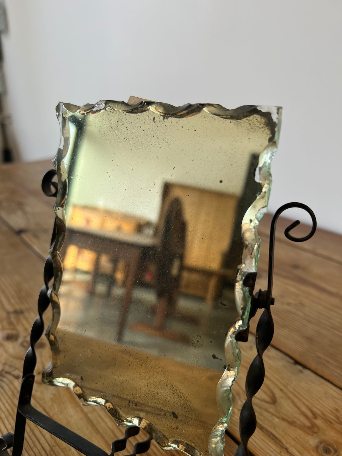 Antique Rectangular Mirror with Stand