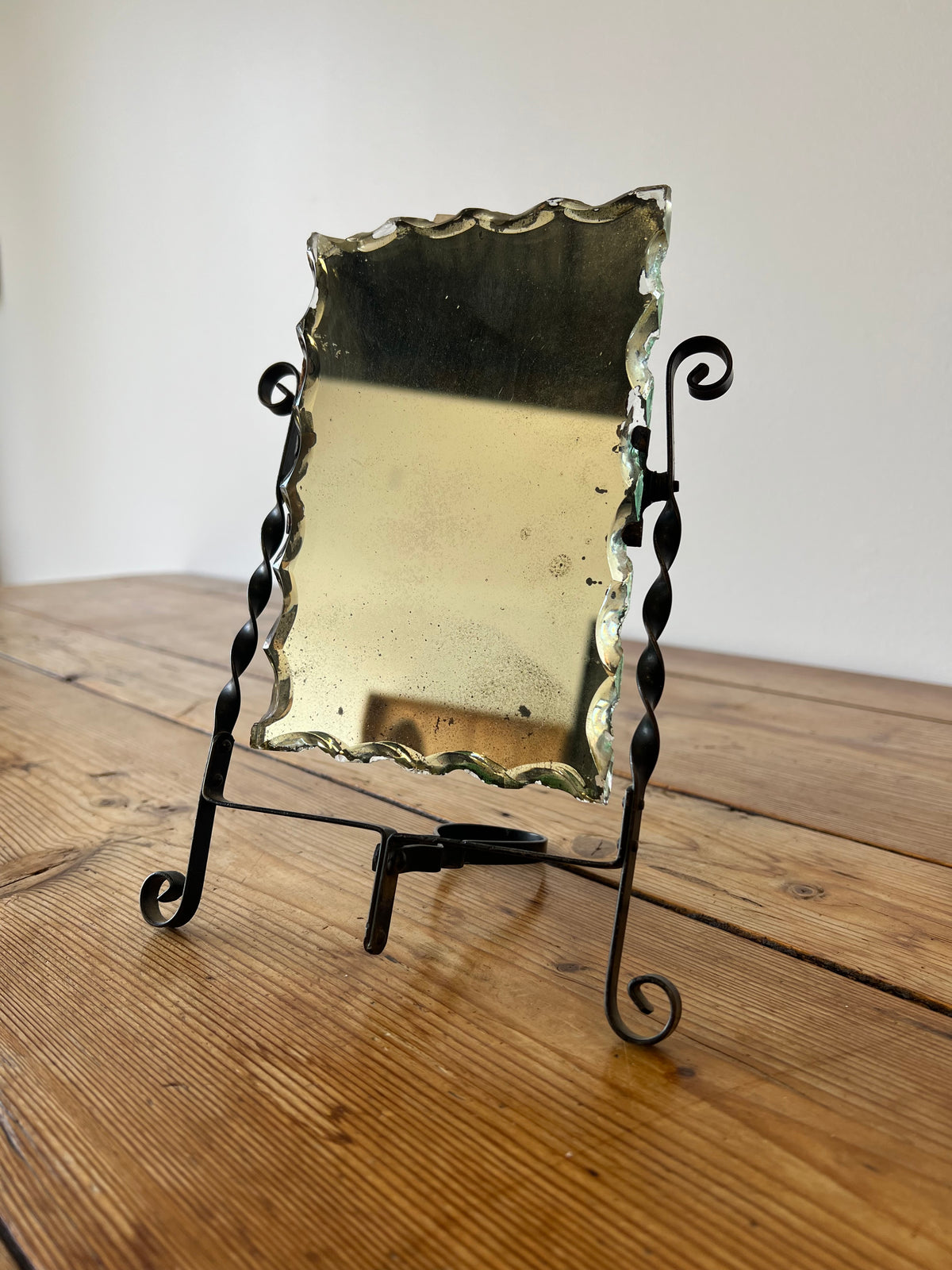 Antique Rectangular Mirror with Stand