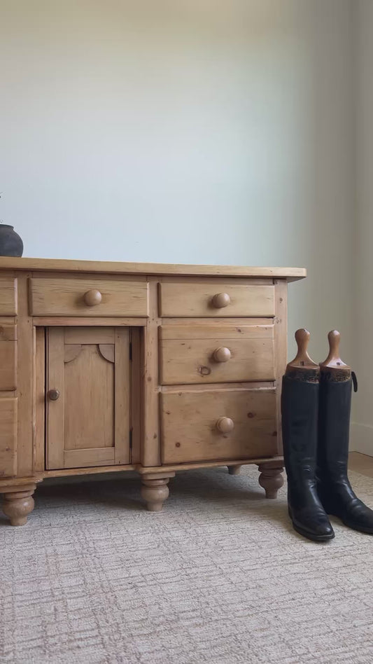 Antique English Pine Sideboard
